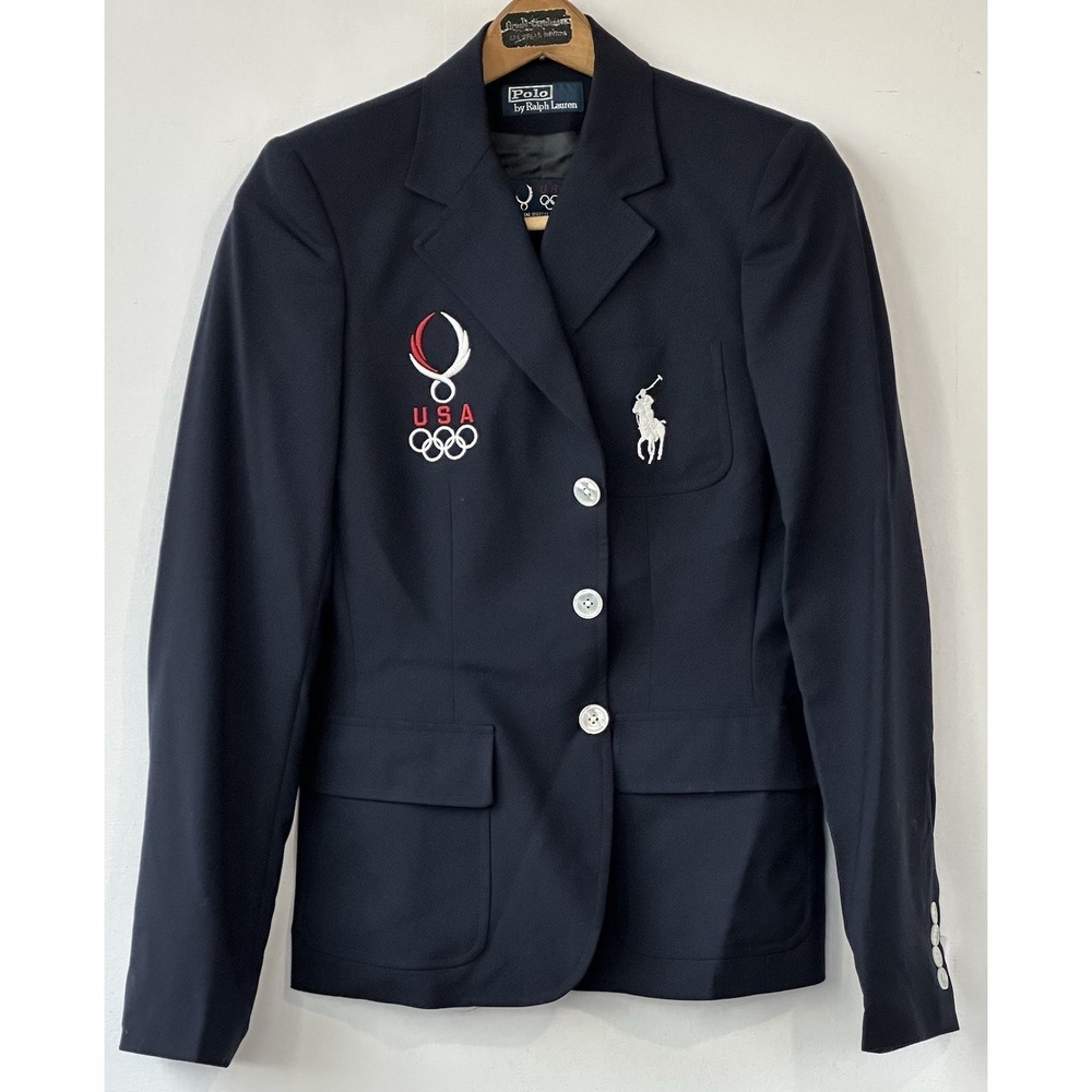 Polo Team USA Olympics Blazer VTG Jacket Wool Women's Sz 2 Regular
